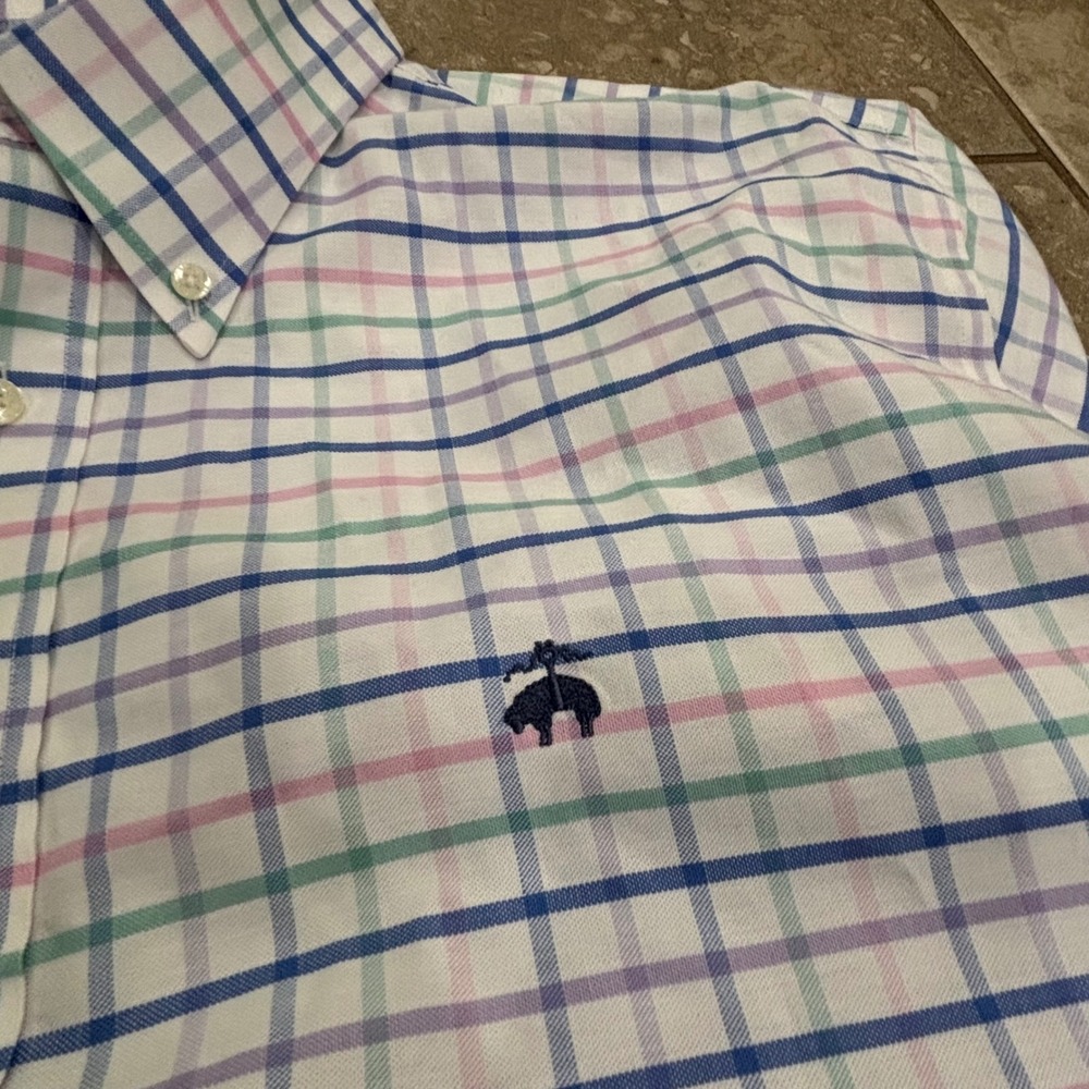 Brooks Brothers Mens XL Traditional‎ Non-Iron Stretch Tattersall Check Shirt - Picture 8 of 16